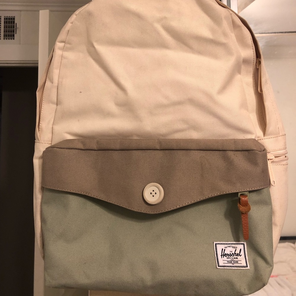 Herschel Cream and Green settlement Backpack